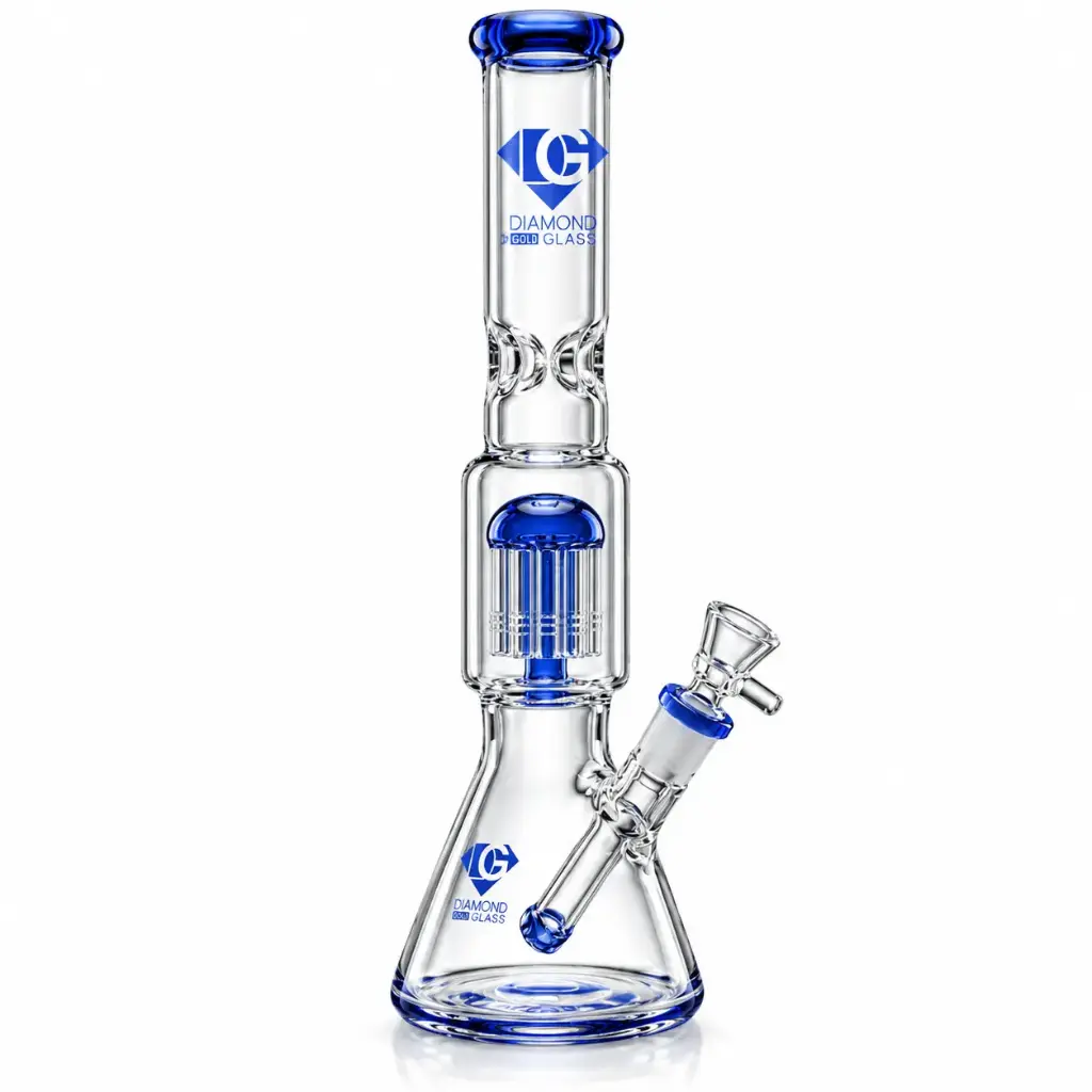 Diamond Glass 16" 10 ARM TREE PERC - DGW1031 Blue