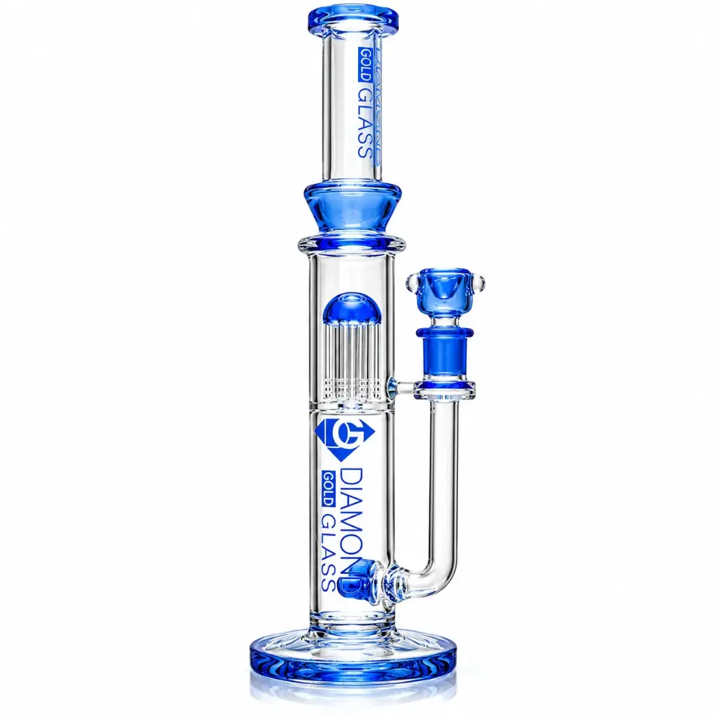 Diamond Glass 16" TRIPPLE INLINE WITH 8 ARM - DGW1034 Blue