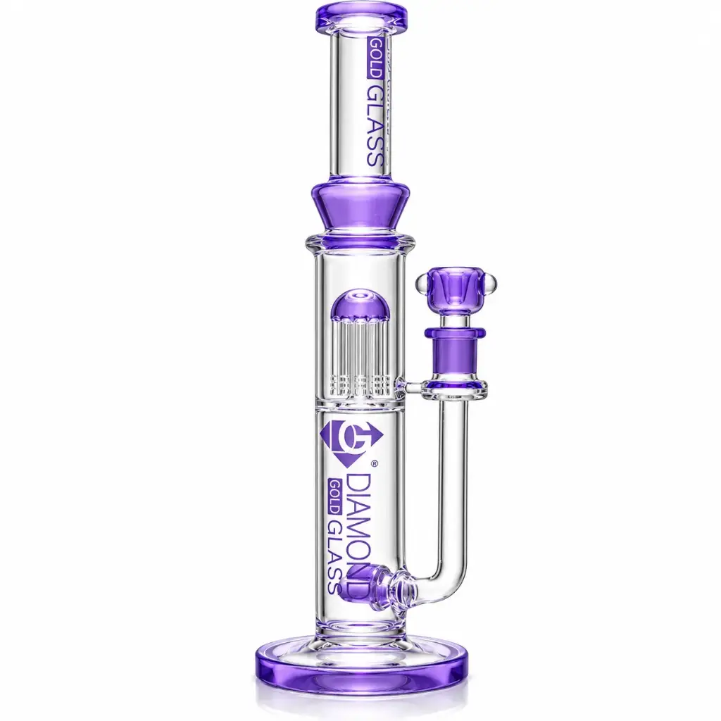 Diamond Glass 16" TRIPPLE INLINE WITH 8 ARM - DGW1034 Violet