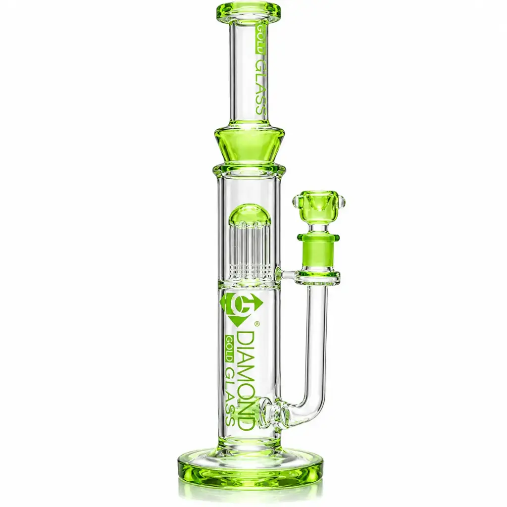 Diamond Glass 16" TRIPPLE INLINE WITH 8 ARM - DGW1034 Bright Green