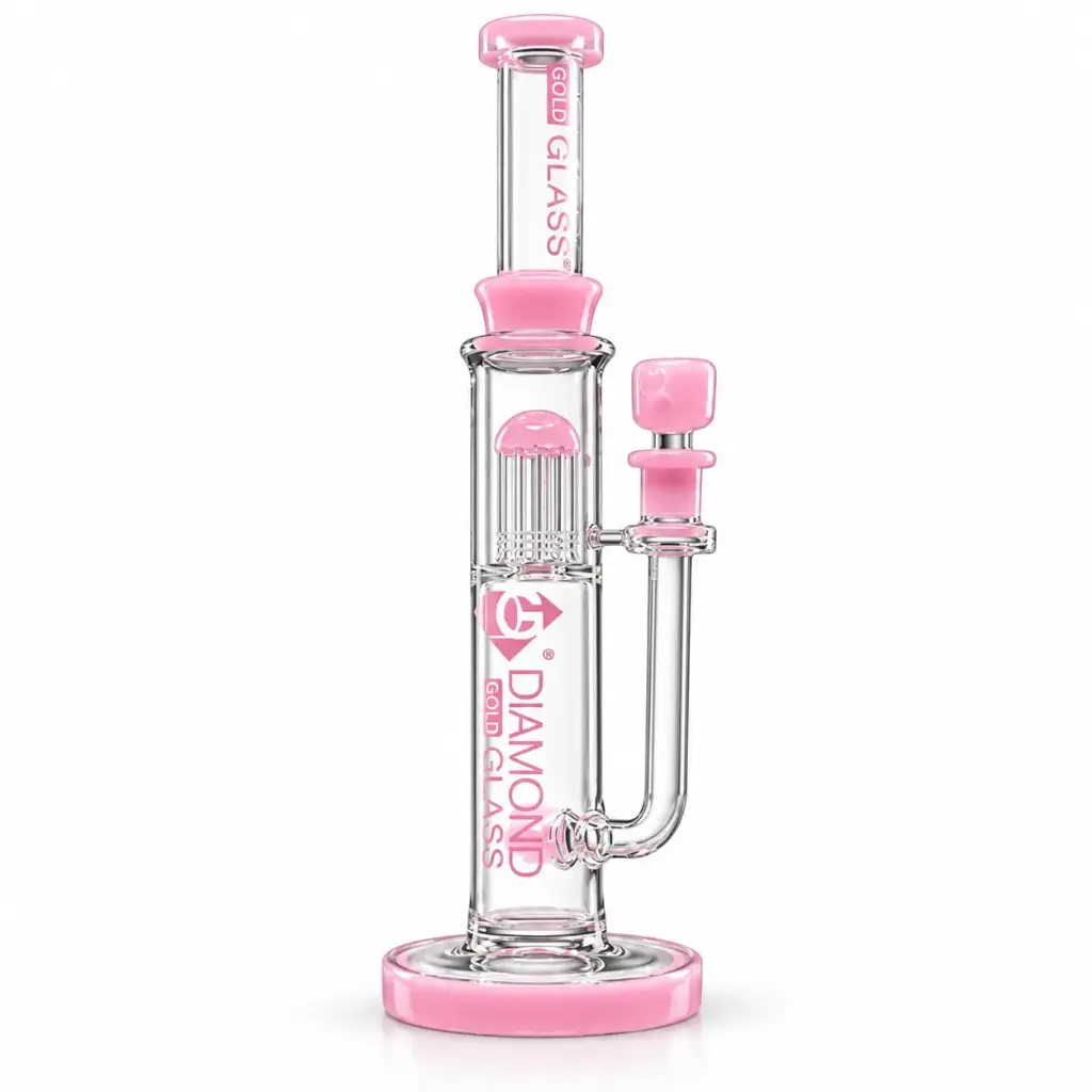 Diamond Glass 16" TRIPPLE INLINE WITH 8 ARM - DGW1034 Pink