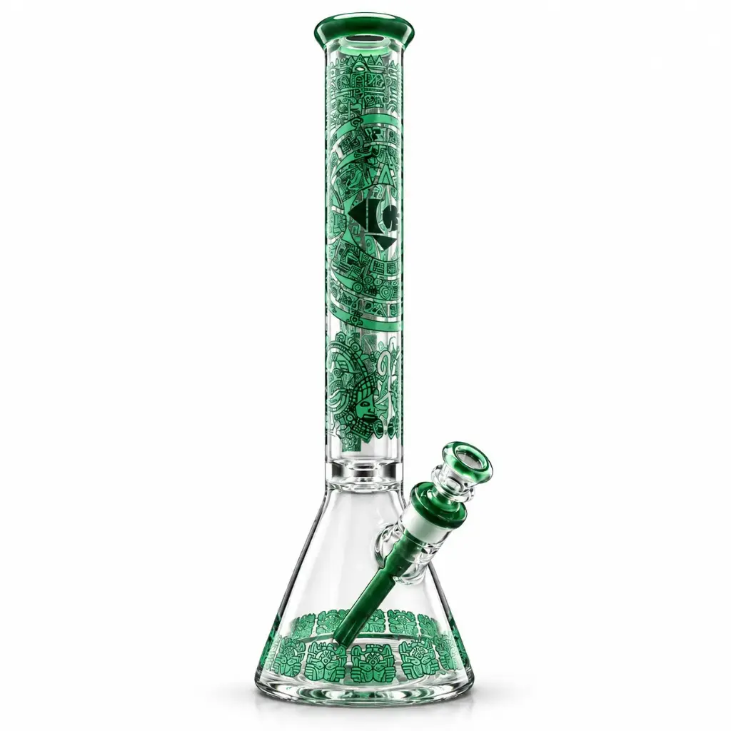 Diamond Glass 18" 7MM THICK GLASS BEAKER WITH ATZEC - DGW1041 Teal