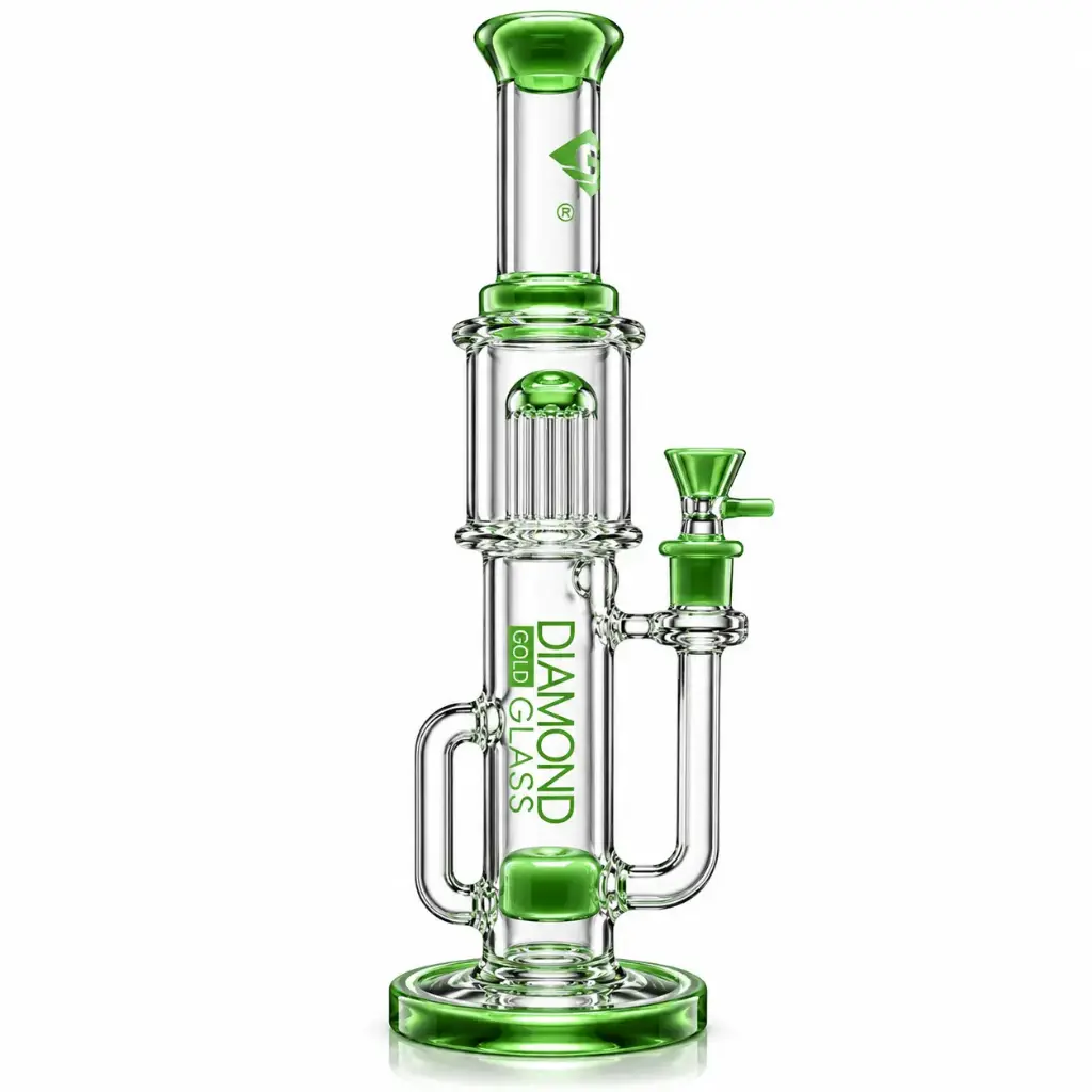 Diamond Glass 18" 11ARM/DIFFUSER/SHOWERHEAD - DGW1064 Bright Green