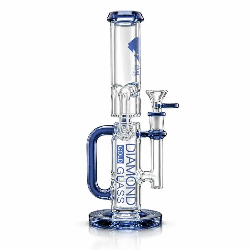 Diamond Glass 11" WITH INLINE PERC & RECYCLER - DGW1070 Milky Blue