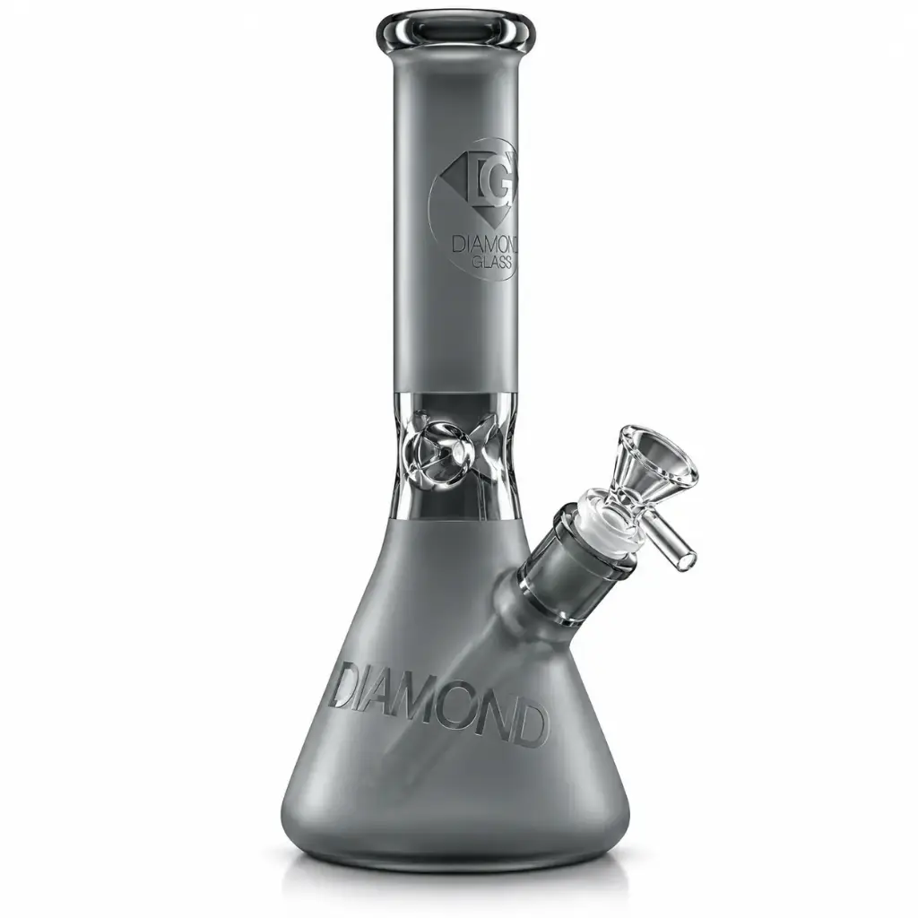 Diamond Glass 10" SANDBLASTED - DGW1076 Smoke