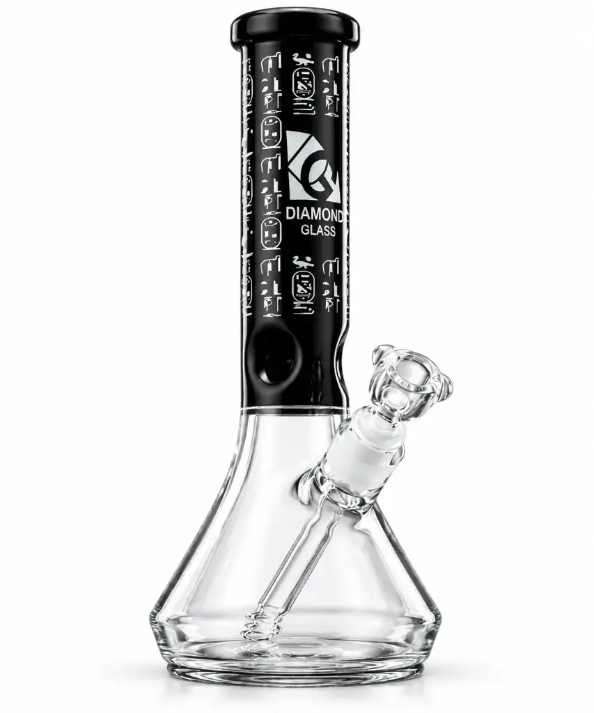 Diamond Glass 12" BEAKER NO PERC, 19mm THICK - DGW939 Black