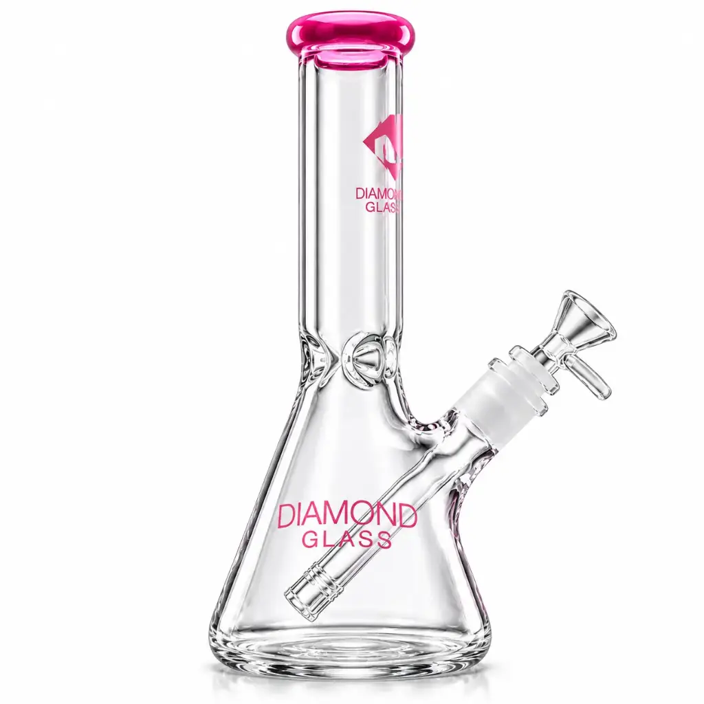 Diamond Glass 10" COLORED MOUTHPIECE 38X5mm - DGW960 Pink