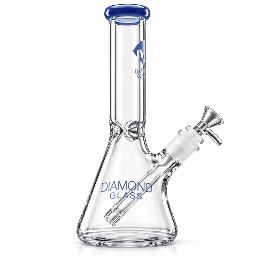 Diamond Glass 10" COLORED MOUTHPIECE 38X5mm - DGW960 Blue