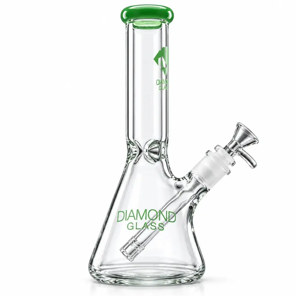 Diamond Glass 10" COLORED MOUTHPIECE 38X5mm - DGW960 Green