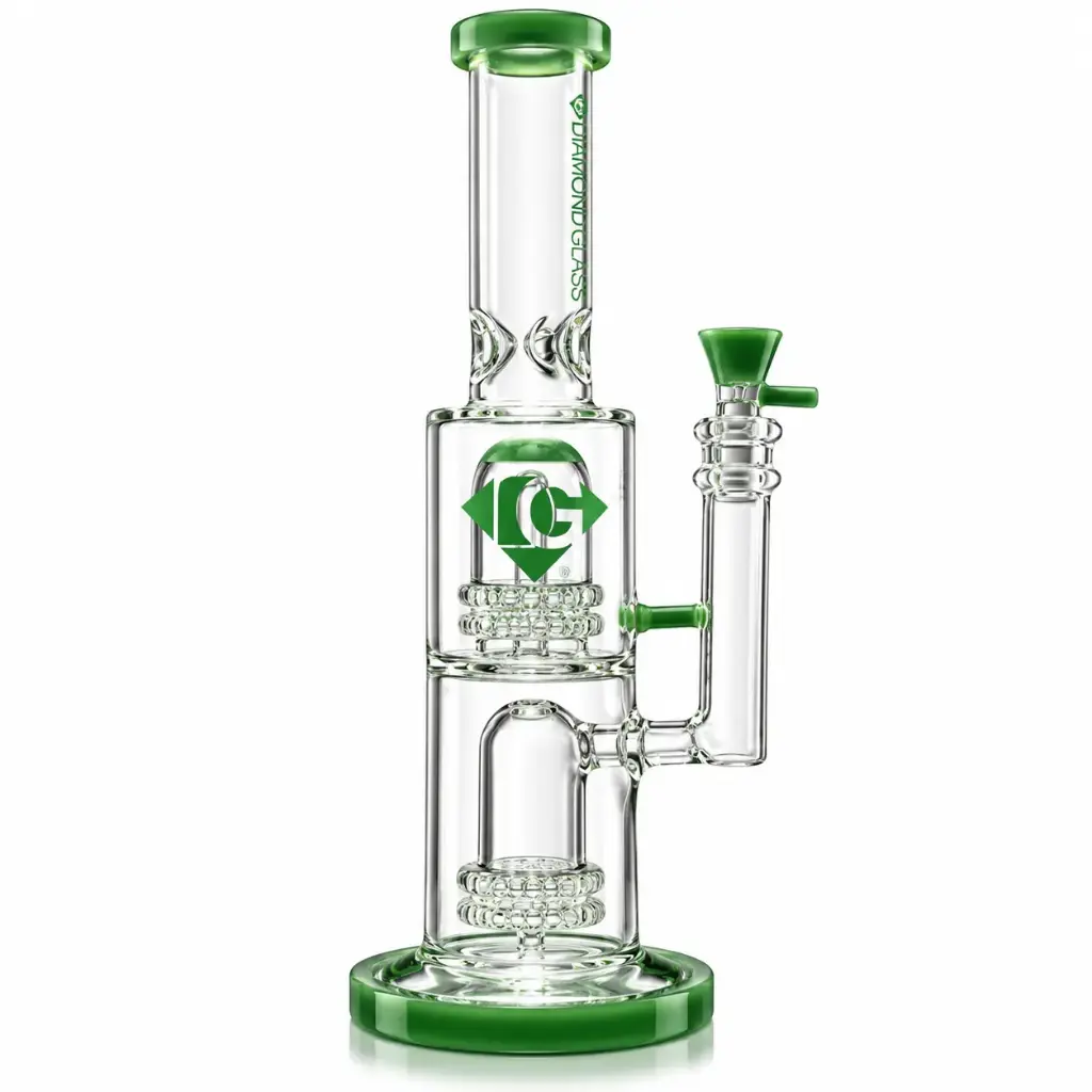 Diamond Glass STEMLESS W/DOME SHOWERHEAD PERCS - DGW981 Jade
