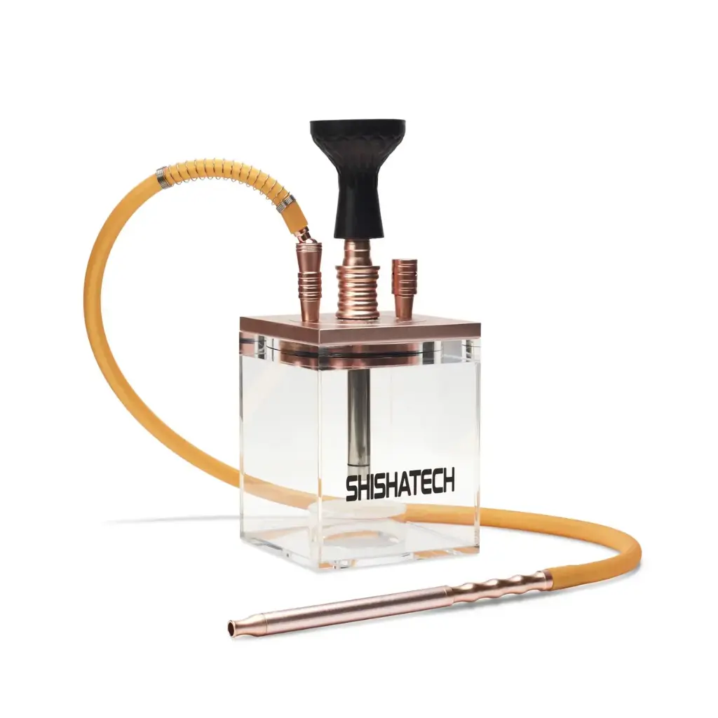 15" The Block Hookah, Rose Gold, 1 Hose, ShishaTech Travel Bag