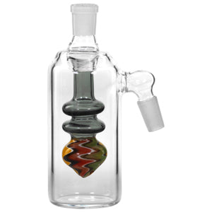 Ash Catcher Double Rim With A Designer Pattern On End 14mm 5" 45 Degree Black