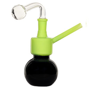 O.B. Water Pipe Globe 2136a 6.5" Black/Green