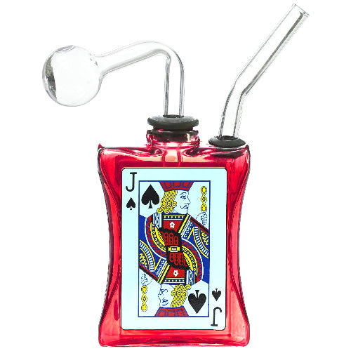 O.B. Water Pipe Jack of Spades 2148a 7.0" Red