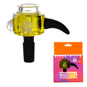 [AM026593] MK Glass Bowl Freezable Horn - Glycerin Inside 14mm Yellow