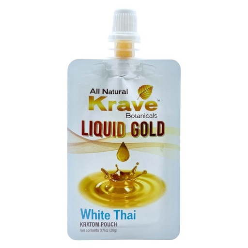 [AM026898] Krave Extracts & Drinks Liquid Gold Pouch White Thai