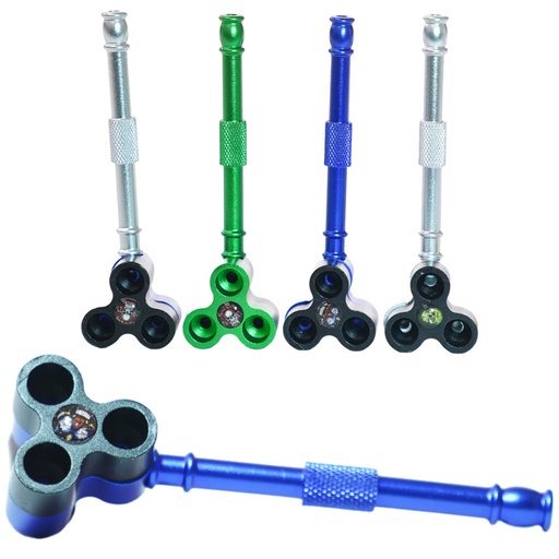 [AM030742] Unbranded Hand Pipe Triple Bowl (5375) Metal 4.0"