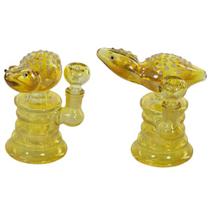 [AM031086] Unbranded Glass Golden Fume Assorted Animal Design (7116) Assorted Colors 6.0"