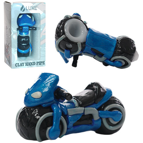 [AM031235] Luxe Hand Pipe Motorcycle GHP1792 (1550) Glass 5.0" Blue
