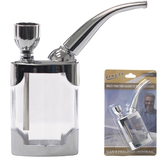 [AM031429] Unbranded Bubbler Mini Shisha (5378) Metal 5.0" Clear