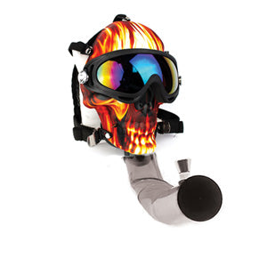 [AM031908] Unbranded Plastic Skull Design Gas Mask with Pipe (5562) 9.0" Green