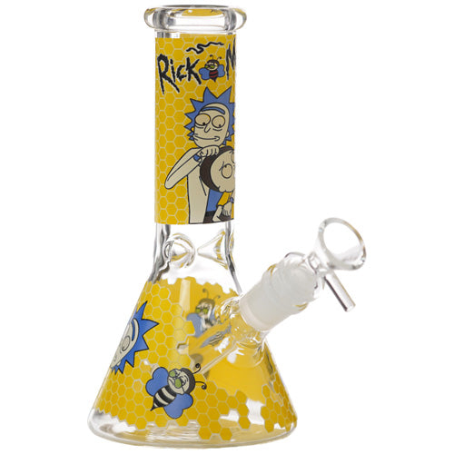 [AM032247] Unbranded Glass Honeycomb Rick & Morty (7196) 8.0" Yellow