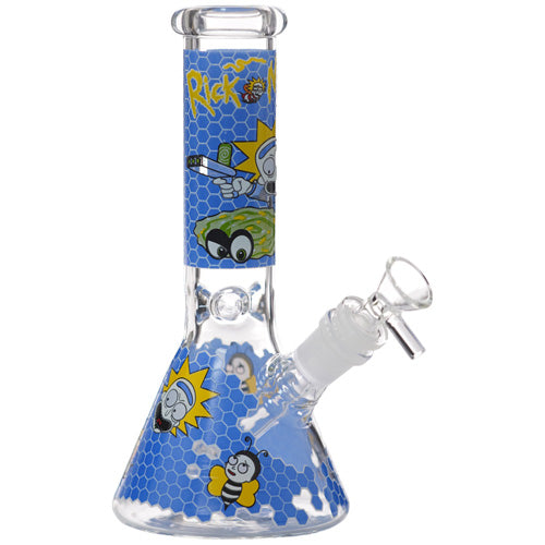 [AM032248] Unbranded Glass Honeycomb Rick & Morty (7196) 8.0" Blue