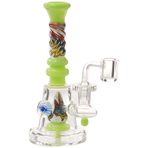 [AM032252] Unbranded Glass 2Rim Riversible Cone (7197) 7.0" Green