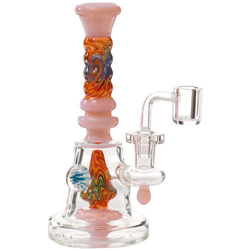 [AM032253] Unbranded Glass 2Rim Riversible Cone (7197) 7.0" Pink