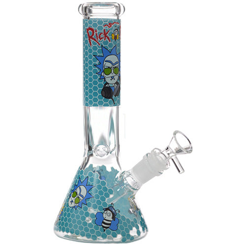 [AM032267] Unbranded Glass Honeycomb Rick & Morty (7200) 10.0" Teal