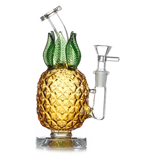 [AM032377] Unbranded Glass Pieapple (8104) 8.0" Amber