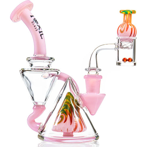 [AM032571] Toxic Glass Pyramid Wigwag Recycle (8502) 6.5" Pink