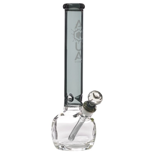 [AM032792] Aqua Glass Thick Round Bottom (8927) 15.0" Smoke