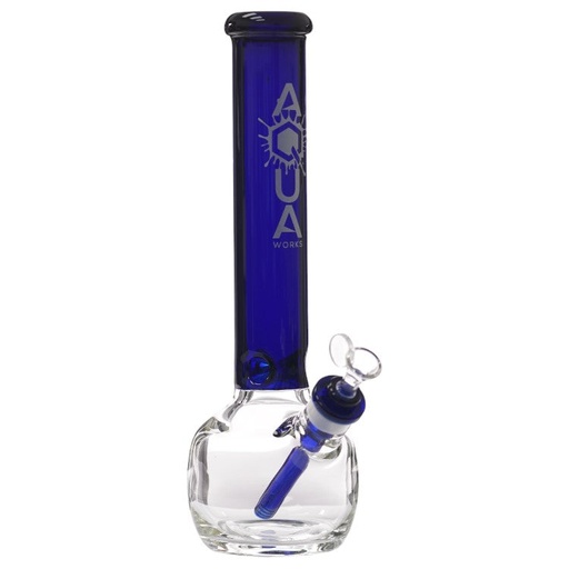 [AM032794] Aqua Glass Thick Round Bottom (8927) 15.0" Dark Blue