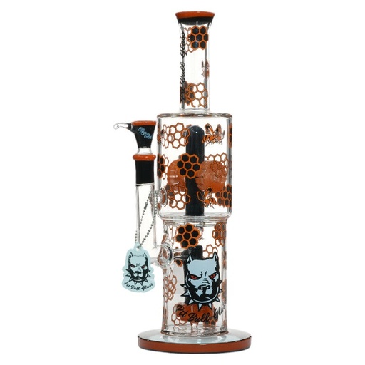 [AM032890] Pit Bull Glass Glass Honey Bee (8961) 12.0" Orange
