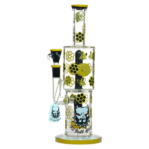 [AM032892] Pit Bull Glass Glass Honey Bee (8961) 12.0" Yellow