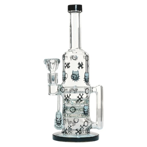 [AM032915] Pit Bull Glass Glass Logo Recycle (8968) 12.0" Black