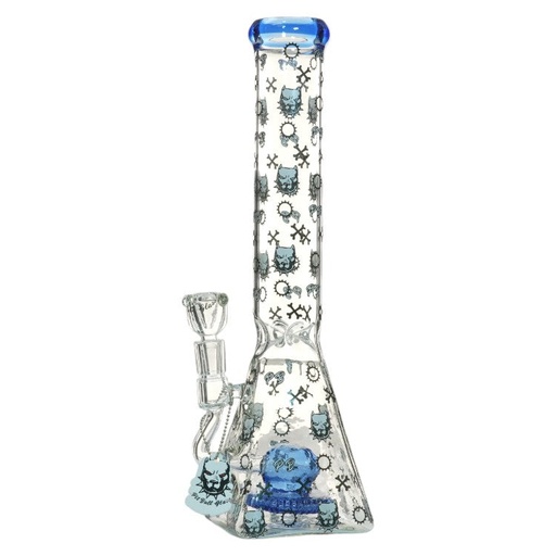 [AM032926] Pit Bull Glass Glass Logo BK (8971) 14.0" Blue