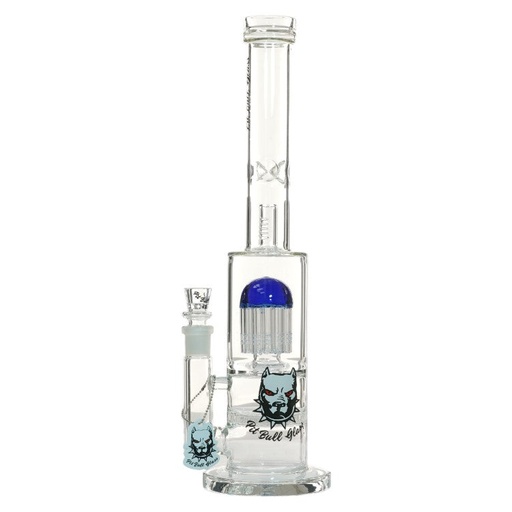 [AM032931] Pit Bull Glass Glass With Arms (8972) 15.0" Blue