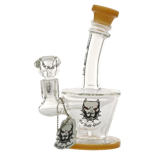[AM032935] Pit Bull Glass Glass Perc (8974) 7.0" Brown