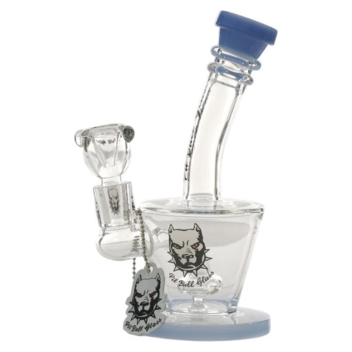 [AM032937] Pit Bull Glass Glass Perc (8974) 7.0" Milky Blue