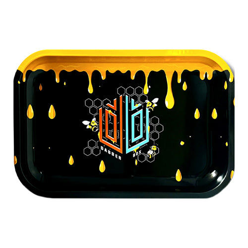 [AM034042] Dabber Box RYO Accessories Metal Rolling Tray 7.0" x 5.5" 7.0" Honey Bee