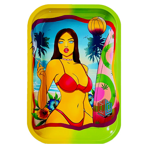 [AM034044] Dabber Box RYO Accessories Metal Rolling Tray 7.0" x 5.5" 7.0" DB Girl