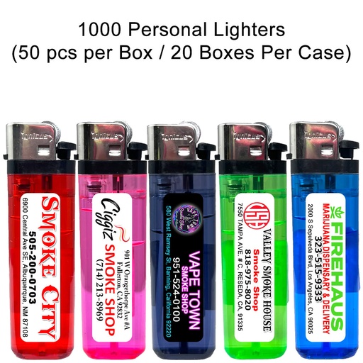 [AM034696] Lighters with Personal Labels 1000 pcs (50 pcs per box / 20 boxes per MC) 0201