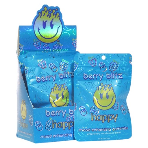 [AM035064] Got Happy Now Mushroom Magic Gummies (0.85oz/24g) 5 packs per Box-Berry Blitz