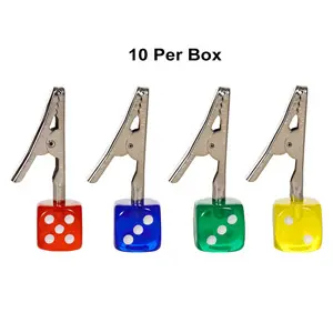 [AM037432] Metal Clip With Dice - Assorted Colors