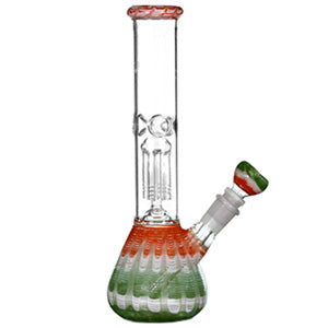 [AM037437] Unbranded Glass Fancy with 4 Arms (8034) 10.0"-Green Red