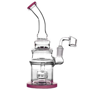 [AM037449] Unbranded Glass Fancy 3 Rim (6695) 9.0"-Pink