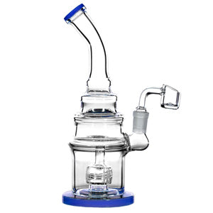 [AM037451] Unbranded Glass Fancy 3 Rim (6695) 9.0"-Milky Blue