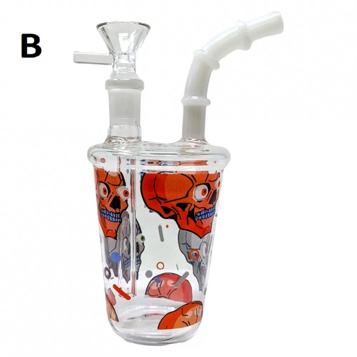 [AM037636] 6" Sip Ease Sticker Palooza Art Water Pipe (WP-2928-2)-B